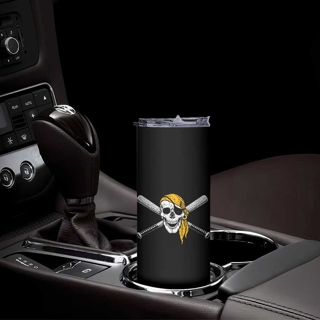Baseball Pirate Skull Skinny Tumbler Retro Vintage Cross Baseball Bats TS10 Print Your Wear