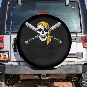 Baseball Pirate Skull Spare Tire Cover Retro Vintage Cross Baseball Bats TS10 No hole Black Print Your Wear