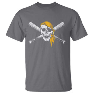 Baseball Pirate Skull T Shirt Retro Vintage Cross Baseball Bats TS10 Charcoal Print Your Wear