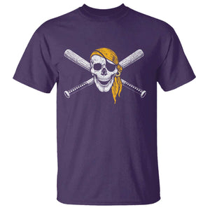 Baseball Pirate Skull T Shirt Retro Vintage Cross Baseball Bats TS10 Purple Print Your Wear