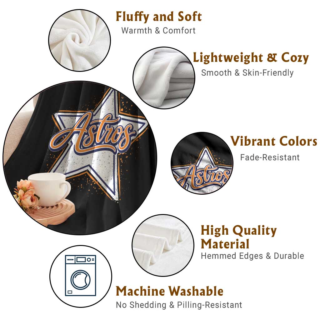 Vintage Astro Script Name Sports Style Throw Blanket Retro Baseball Fans TS10 Print Your Wear