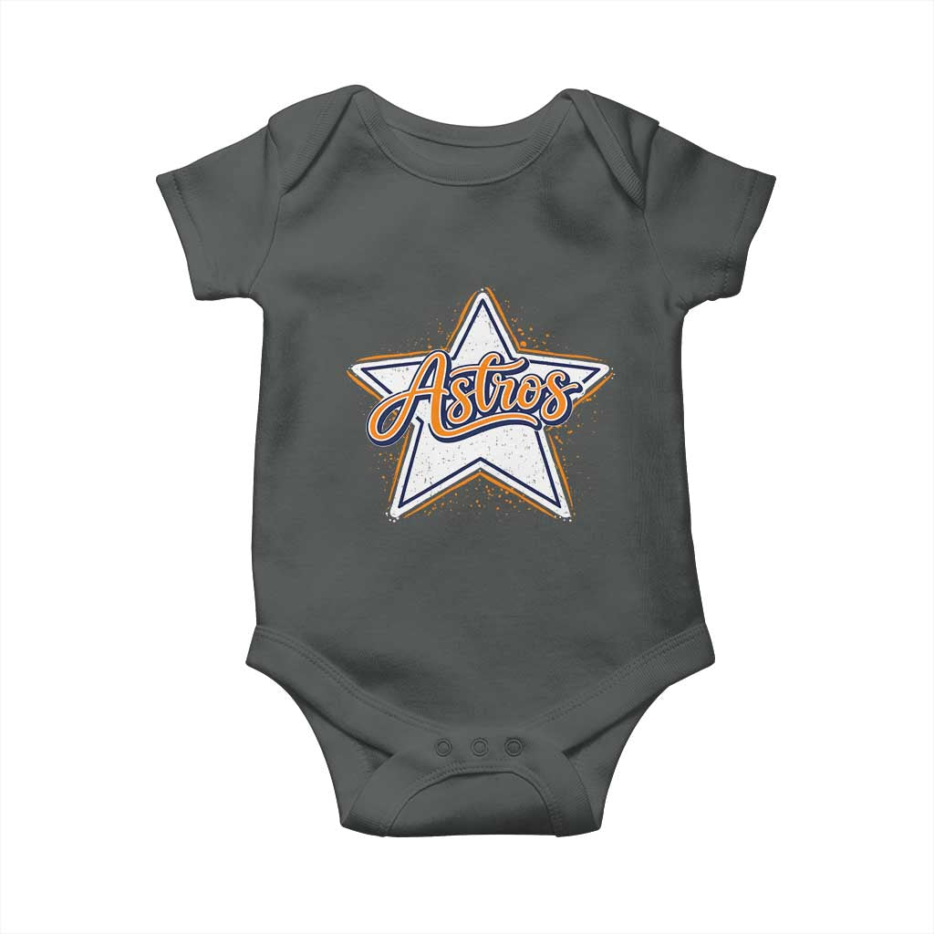 Vintage Astro Script Name Sports Style Baby Onesie Retro Baseball Fans TS10 Dark Heather Print Your Wear