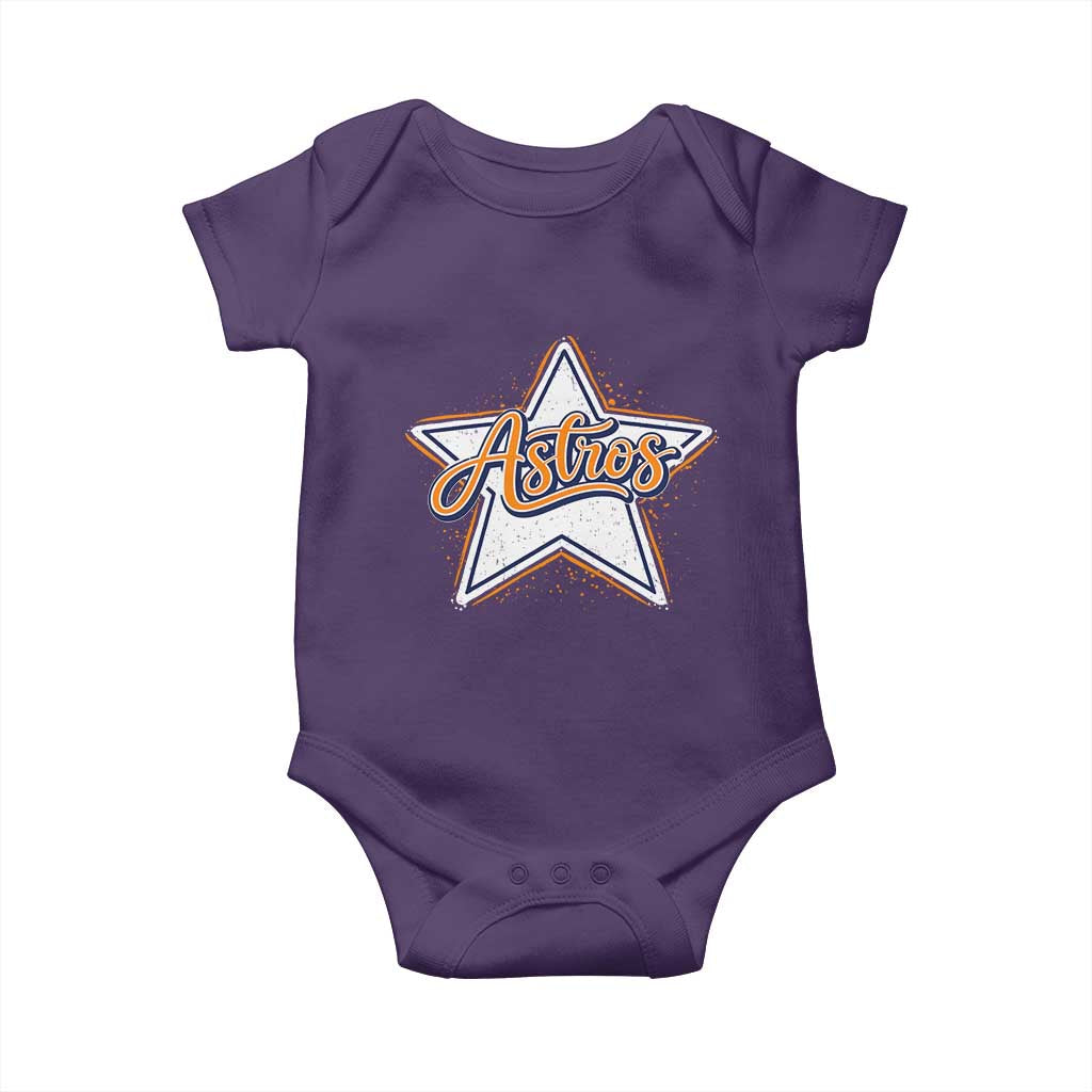 Vintage Astro Script Name Sports Style Baby Onesie Retro Baseball Fans TS10 Purple Print Your Wear
