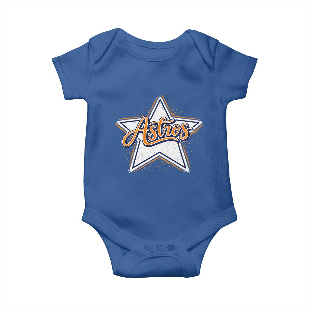 Vintage Astro Script Name Sports Style Baby Onesie Retro Baseball Fans TS10 Royal Blue Print Your Wear
