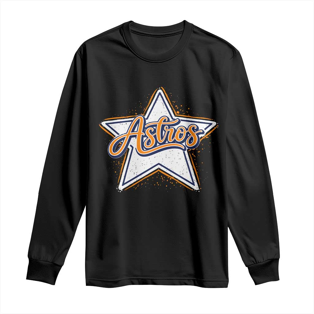 Vintage Astro Script Name Sports Style Long Sleeve Shirt Retro Baseball Fans TS10 Black Print Your Wear
