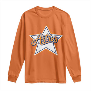 Vintage Astro Script Name Sports Style Long Sleeve Shirt Retro Baseball Fans TS10 Orange Print Your Wear
