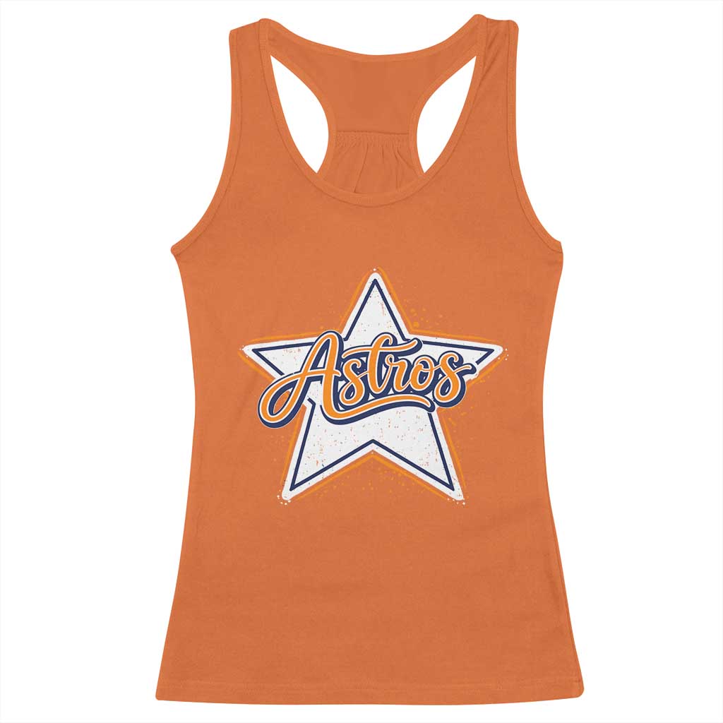 Vintage Astro Script Name Sports Style Racerback Tank Top Retro Baseball Fans TS10 Orange Print Your Wear