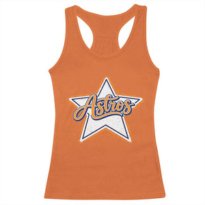 Vintage Astro Script Name Sports Style Racerback Tank Top Retro Baseball Fans TS10 Orange Print Your Wear