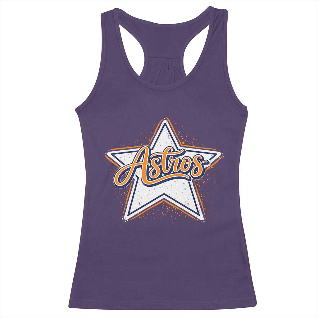Vintage Astro Script Name Sports Style Racerback Tank Top Retro Baseball Fans TS10 Purple Print Your Wear