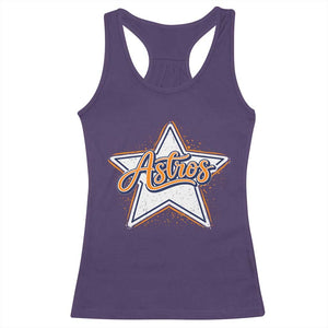 Vintage Astro Script Name Sports Style Racerback Tank Top Retro Baseball Fans TS10 Purple Print Your Wear