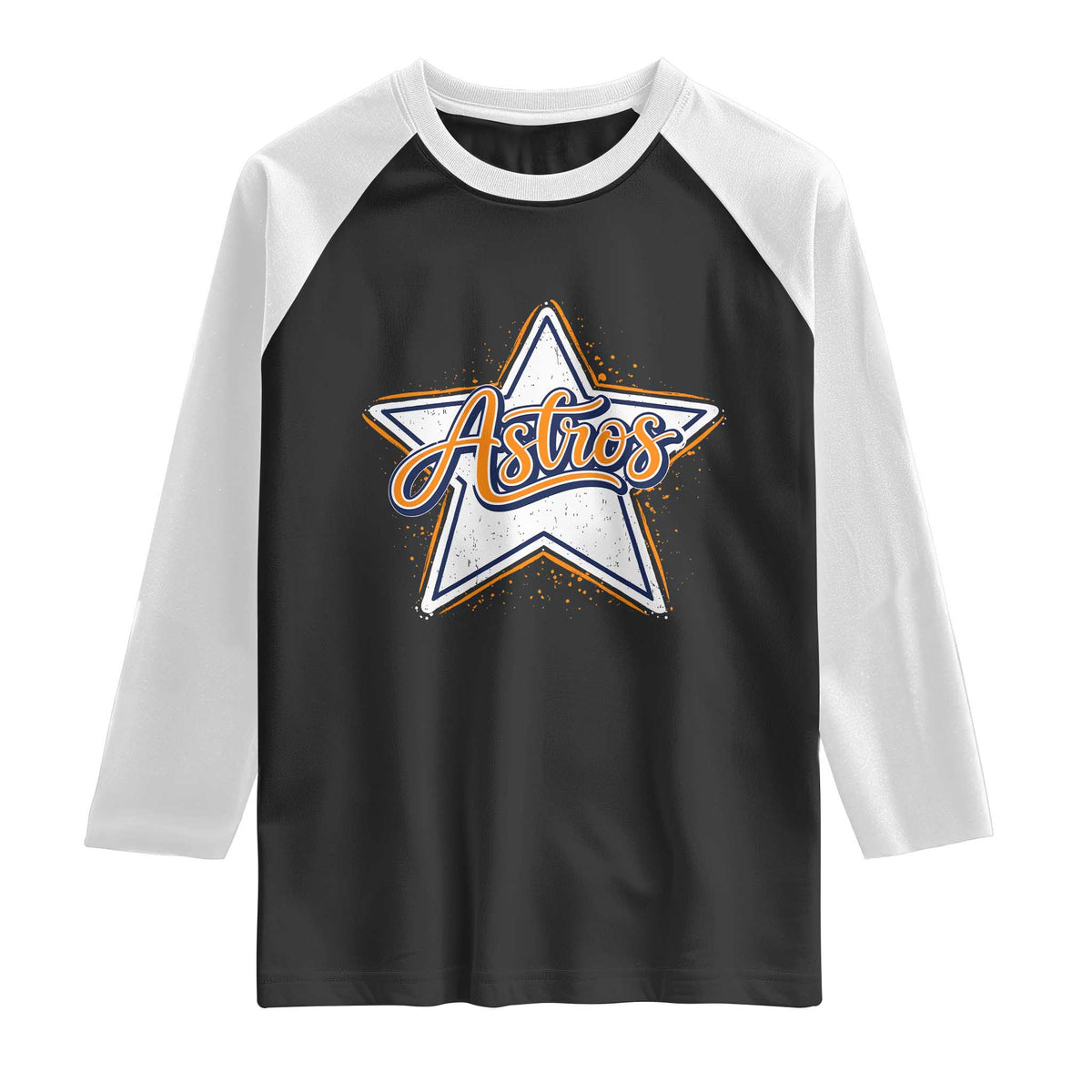 Vintage Astro Script Name Sports Style Raglan Shirt Retro Baseball Fans TS10 Black White Print Your Wear