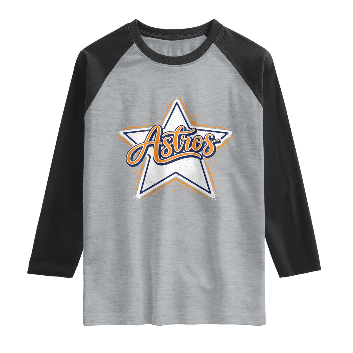 Vintage Astro Script Name Sports Style Raglan Shirt Retro Baseball Fans TS10 Heather Gray Black Print Your Wear