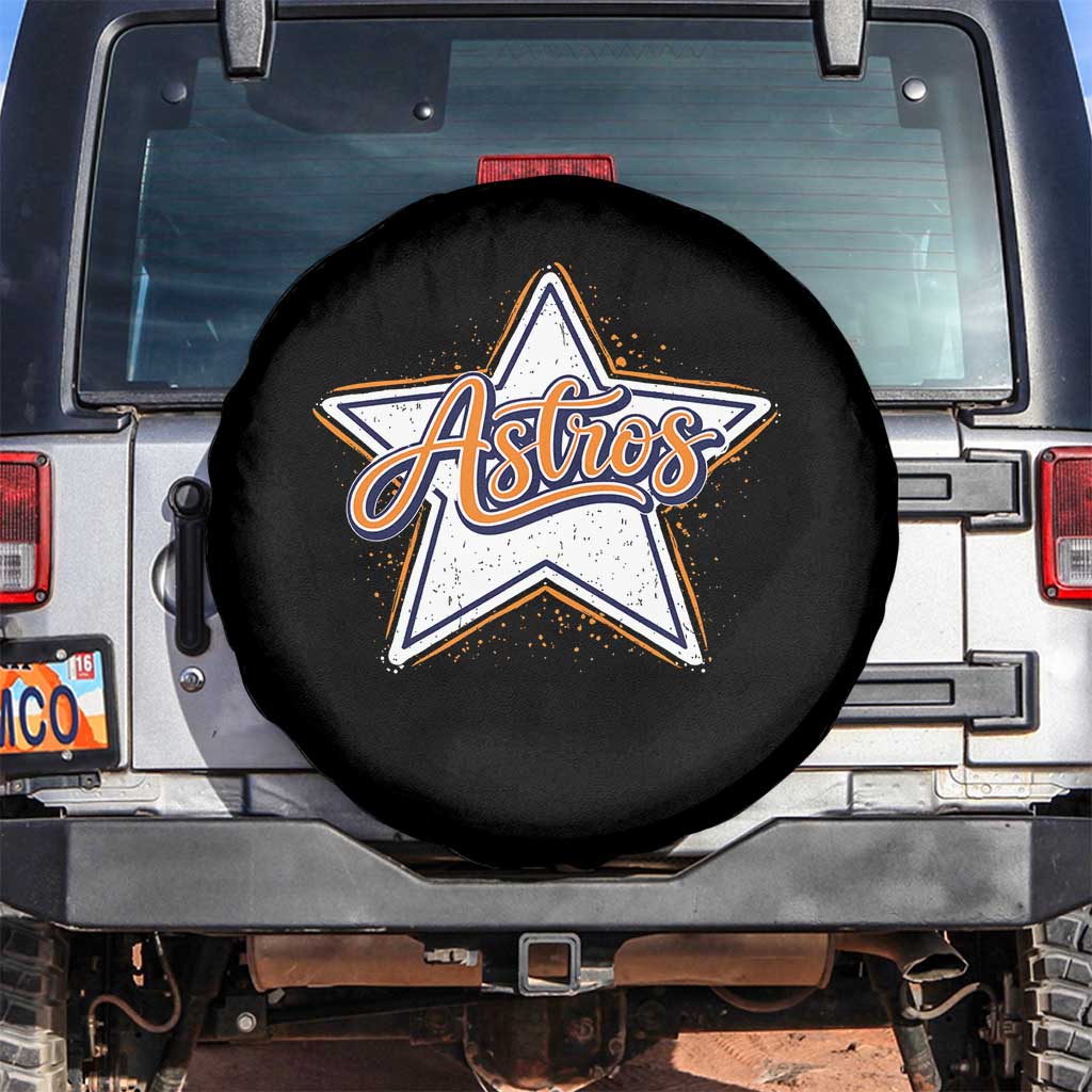 Vintage Astro Script Name - Sports Style Spare Tire Cover - Retro Baseball Fans TS10 No hole Black Print Your Wear