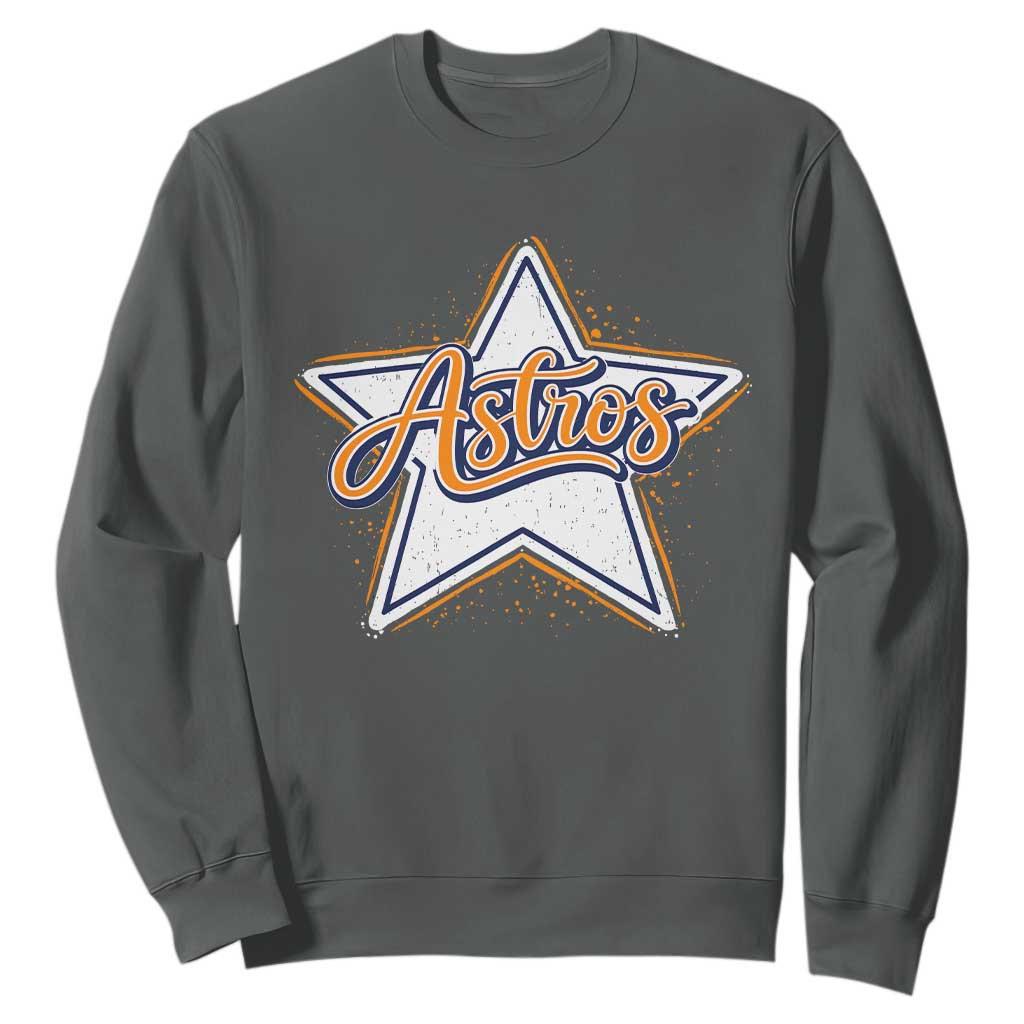 Vintage Astro Script Name Sports Style Sweatshirt Retro Baseball Fans TS10 Dark Heather Print Your Wear