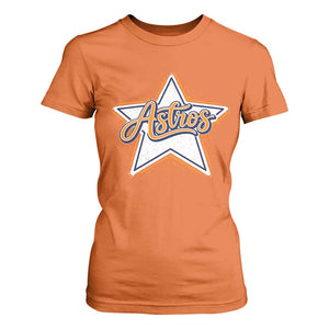 Vintage Astro Script Name Sports Style T Shirt For Women Retro Baseball Fans TS10 Orange Print Your Wear