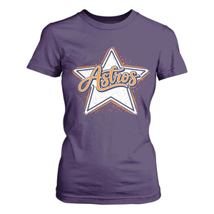 Vintage Astro Script Name Sports Style T Shirt For Women Retro Baseball Fans TS10 Purple Print Your Wear
