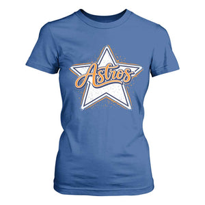 Vintage Astro Script Name Sports Style T Shirt For Women Retro Baseball Fans TS10 Royal Blue Print Your Wear
