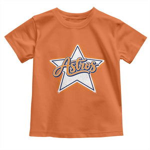 Vintage Astro Script Name Sports Style Toddler T Shirt Retro Baseball Fans TS10 Orange Print Your Wear
