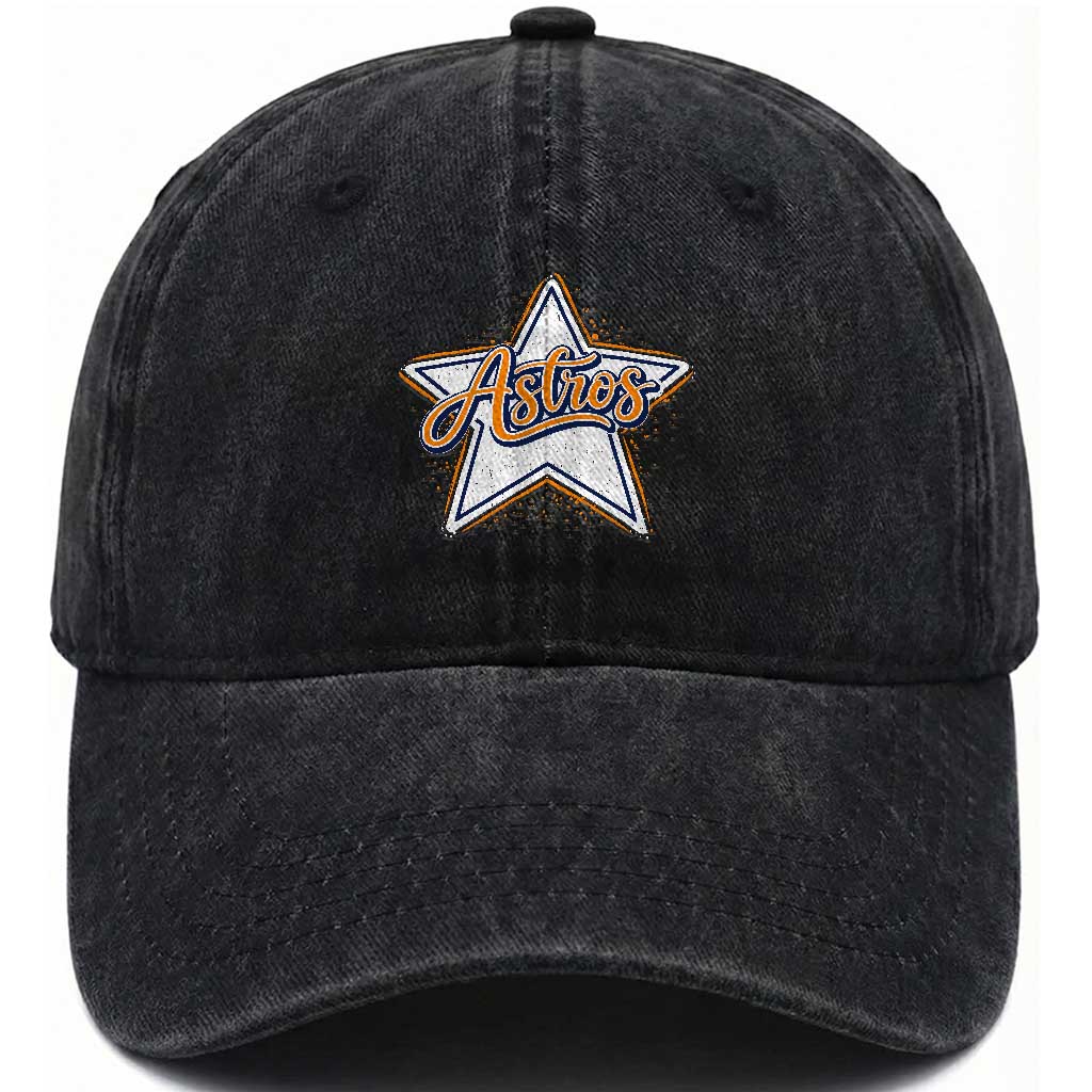 Vintage Astro Script Name Sports Style Washed Cotton Baseball Cap Retro Baseball Fans TS10 Print Your Wear
