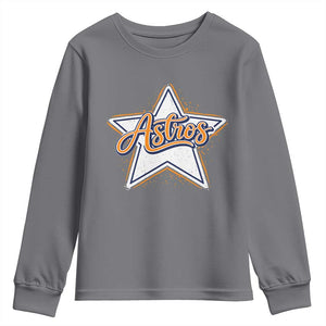 Vintage Astro Script Name Sports Style Youth Sweatshirt Retro Baseball Fans TS10 Charcoal Print Your Wear