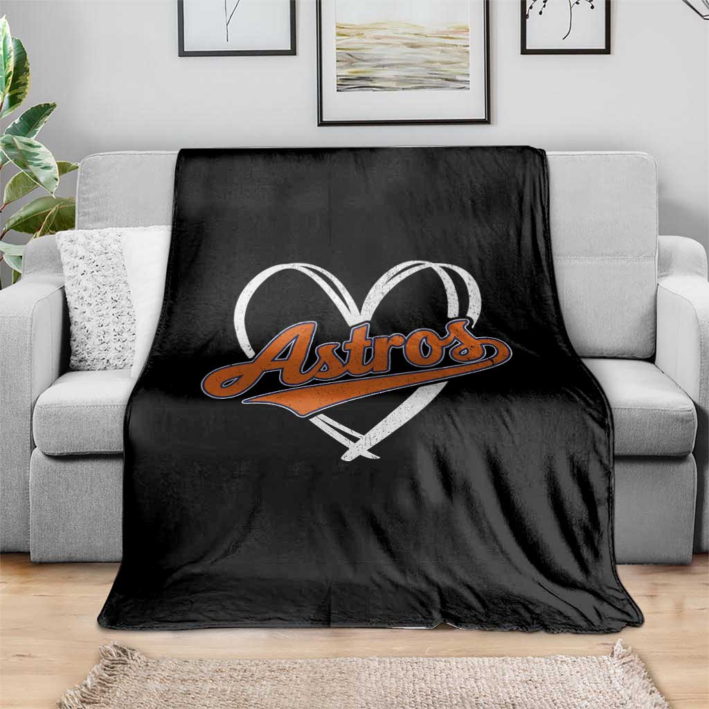 Vintage Astro Name Sports Style Throw Blanket Varsity Script Vintage Baseball Heart Graphic TS10 Print Your Wear