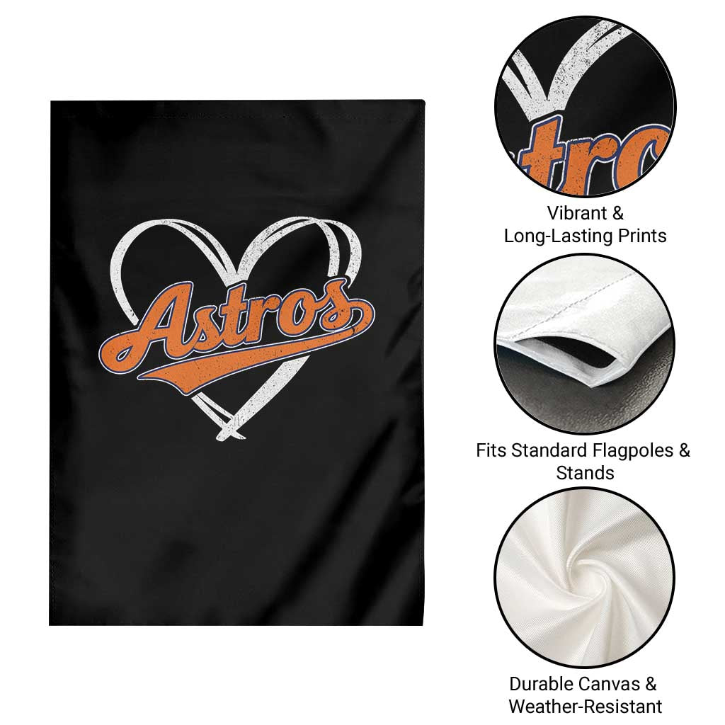Vintage Astro Name Sports Style Garden Flag Varsity Script Vintage Baseball Heart Graphic TS10 Print Your Wear
