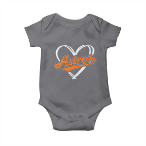 Vintage Astro Name Sports Style Baby Onesie Varsity Script Vintage Baseball Heart Graphic TS10 Charcoal Print Your Wear