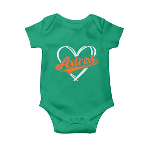 Vintage Astro Name Sports Style Baby Onesie Varsity Script Vintage Baseball Heart Graphic TS10 Irish Green Print Your Wear