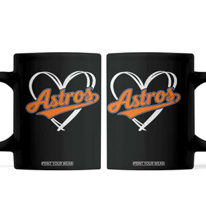 Vintage Astro Name Sports Style Coffee Mug Varsity Script Vintage Baseball Heart Graphic TS10 Black Print Your Wear