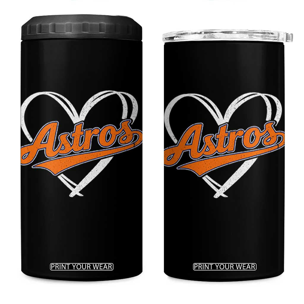 Vintage Astro Name Sports Style 4 in 1 Can Cooler Tumbler Varsity Script Vintage Baseball Heart Graphic TS10 One Size: 16 oz Black Print Your Wear