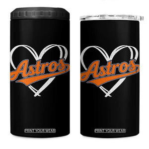 Vintage Astro Name Sports Style 4 in 1 Can Cooler Tumbler Varsity Script Vintage Baseball Heart Graphic TS10 One Size: 16 oz Black Print Your Wear