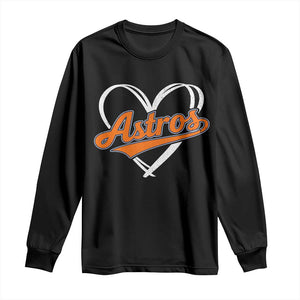 Vintage Astro Name Sports Style Long Sleeve Shirt Varsity Script Vintage Baseball Heart Graphic TS10 Black Print Your Wear