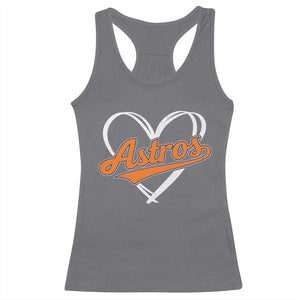 Vintage Astro Name Sports Style Racerback Tank Top Varsity Script Vintage Baseball Heart Graphic TS10 Charcoal Print Your Wear