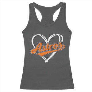 Vintage Astro Name Sports Style Racerback Tank Top Varsity Script Vintage Baseball Heart Graphic TS10 Dark Heather Print Your Wear