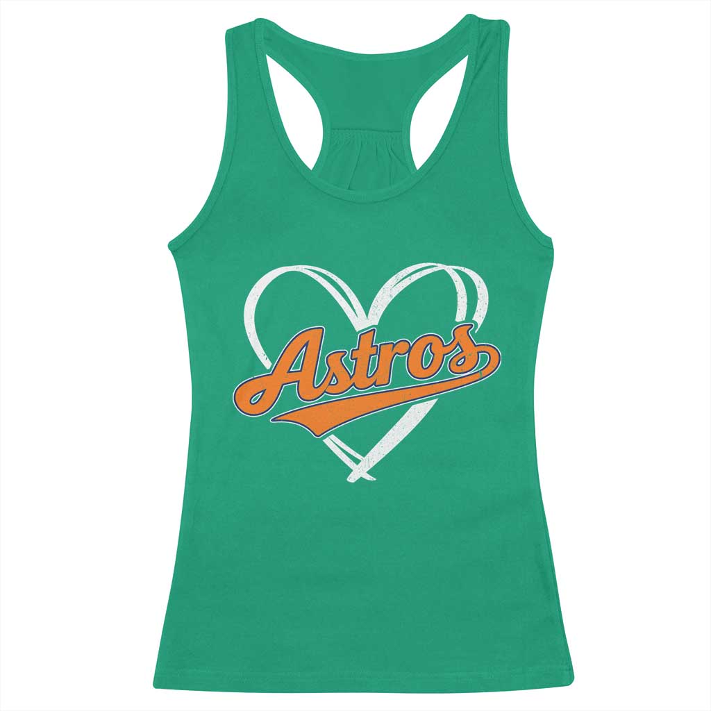 Vintage Astro Name Sports Style Racerback Tank Top Varsity Script Vintage Baseball Heart Graphic TS10 Irish Green Print Your Wear