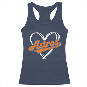 Vintage Astro Name Sports Style Racerback Tank Top Varsity Script Vintage Baseball Heart Graphic TS10 Navy Print Your Wear