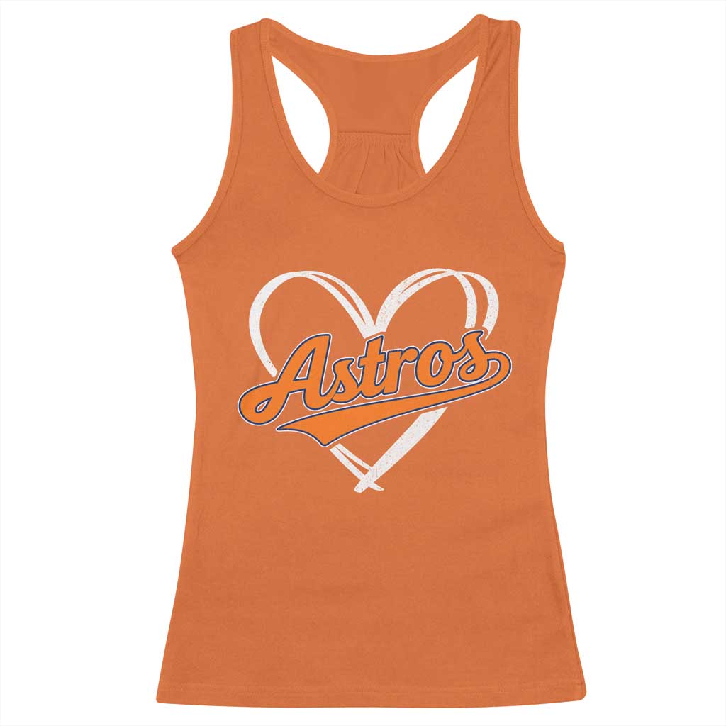 Vintage Astro Name Sports Style Racerback Tank Top Varsity Script Vintage Baseball Heart Graphic TS10 Orange Print Your Wear