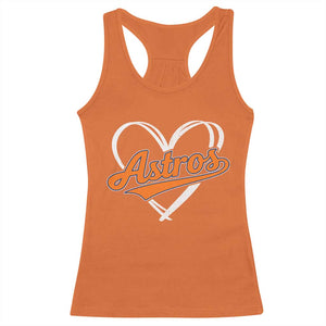 Vintage Astro Name Sports Style Racerback Tank Top Varsity Script Vintage Baseball Heart Graphic TS10 Orange Print Your Wear