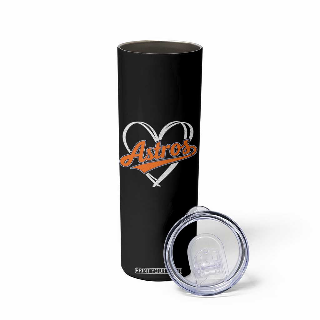 Vintage Astro Name Sports Style Skinny Tumbler Varsity Script Vintage Baseball Heart Graphic TS10 Print Your Wear