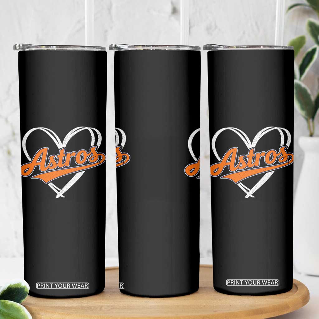 Vintage Astro Name Sports Style Skinny Tumbler Varsity Script Vintage Baseball Heart Graphic TS10 Print Your Wear