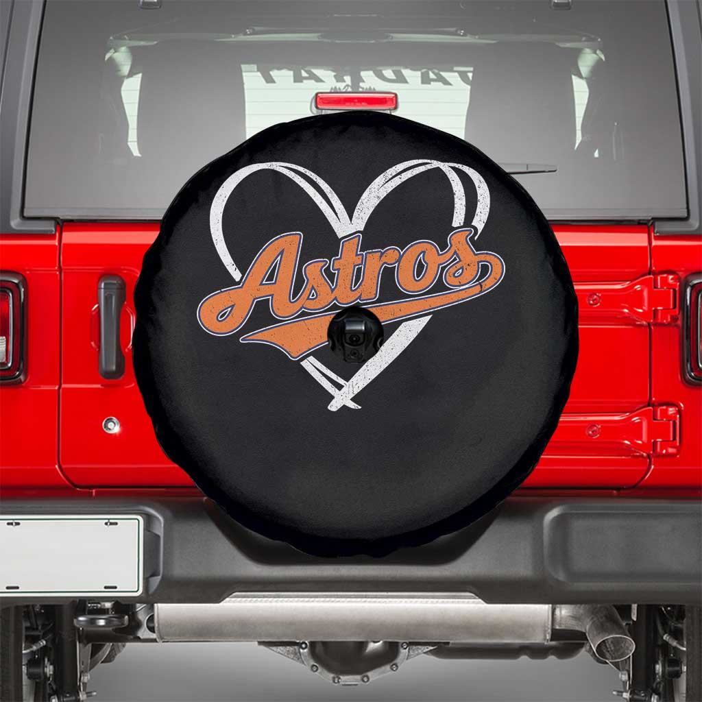 Vintage Astro Name Sports Style Spare Tire Cover Varsity Script Vintage Baseball Heart Graphic TS10 Black Print Your Wear