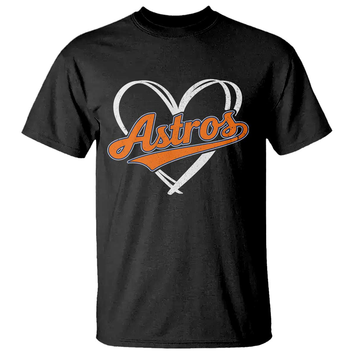 Vintage Astro Name Sports Style T Shirt Varsity Script Vintage Baseball Heart Graphic TS10 Black Print Your Wear
