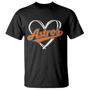 Vintage Astro Name Sports Style T Shirt Varsity Script Vintage Baseball Heart Graphic TS10 Black Print Your Wear