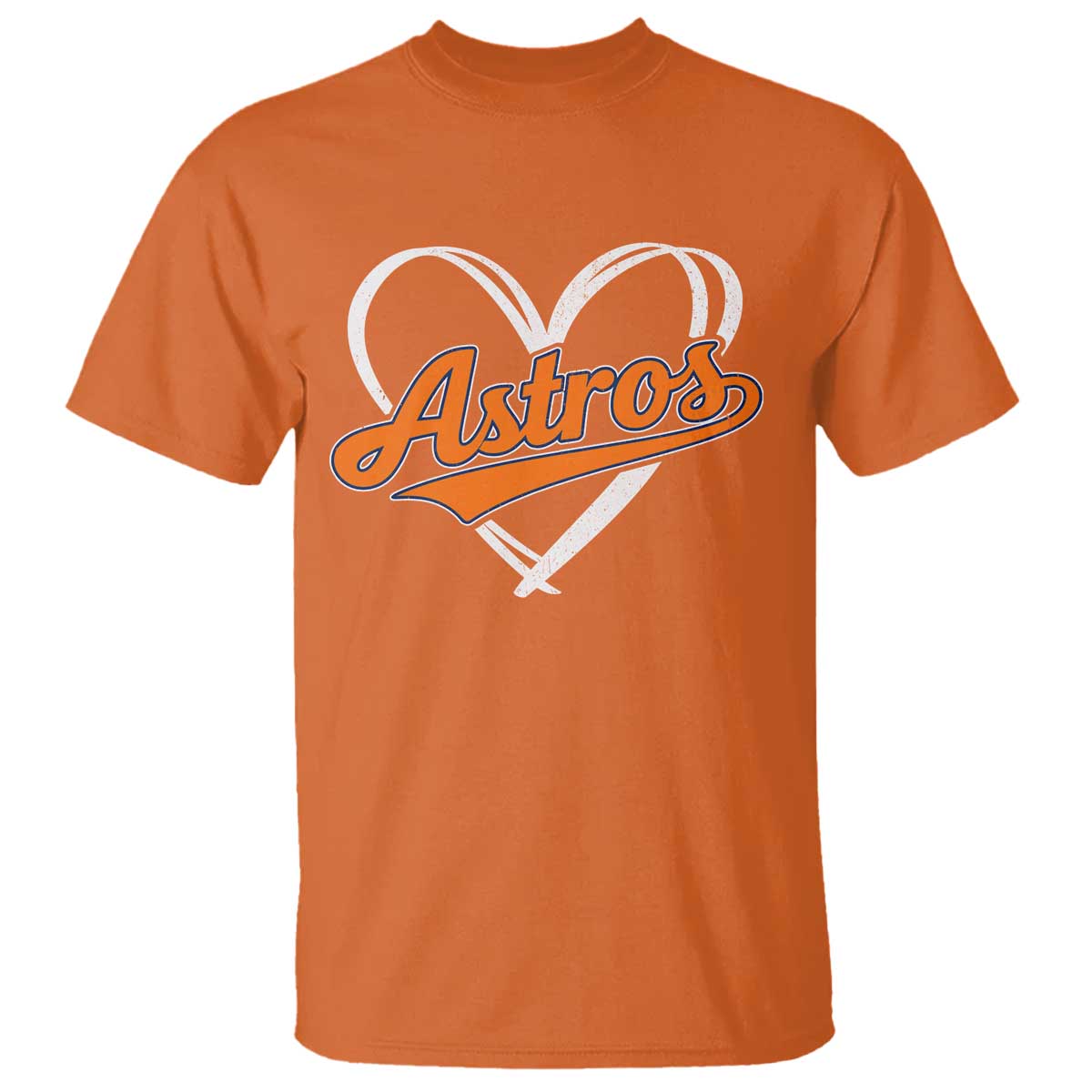 Vintage Astro Name Sports Style T Shirt Varsity Script Vintage Baseball Heart Graphic TS10 Orange Print Your Wear