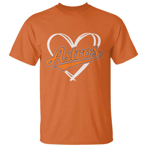 Vintage Astro Name Sports Style T Shirt Varsity Script Vintage Baseball Heart Graphic TS10 Orange Print Your Wear