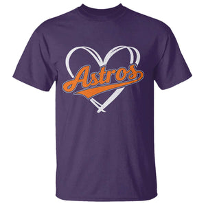 Vintage Astro Name Sports Style T Shirt Varsity Script Vintage Baseball Heart Graphic TS10 Purple Print Your Wear