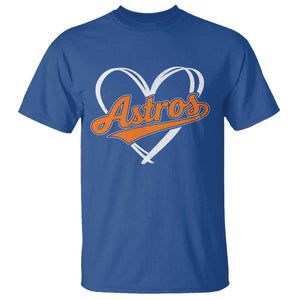 Vintage Astro Name Sports Style T Shirt Varsity Script Vintage Baseball Heart Graphic TS10 Royal Blue Print Your Wear