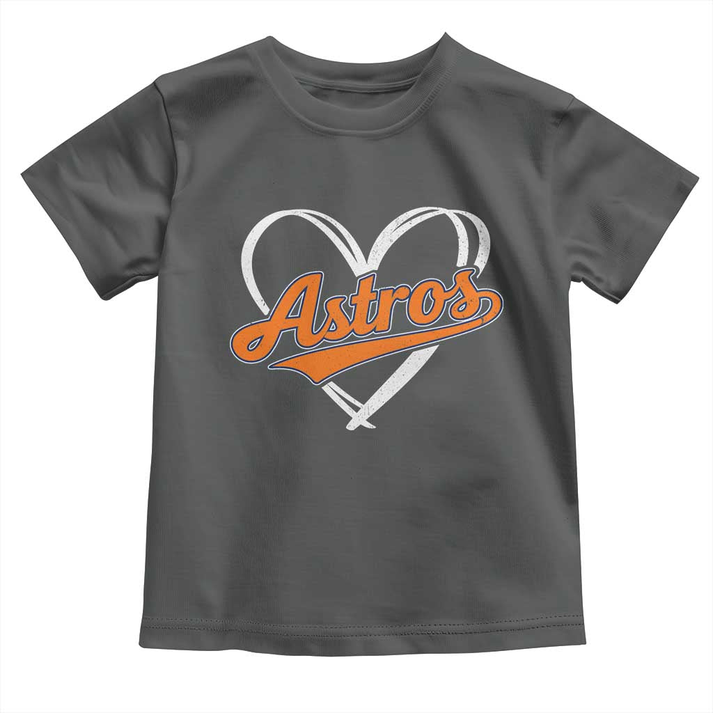 Vintage Astro Name Sports Style Toddler T Shirt Varsity Script Vintage Baseball Heart Graphic TS10 Dark Heather Print Your Wear