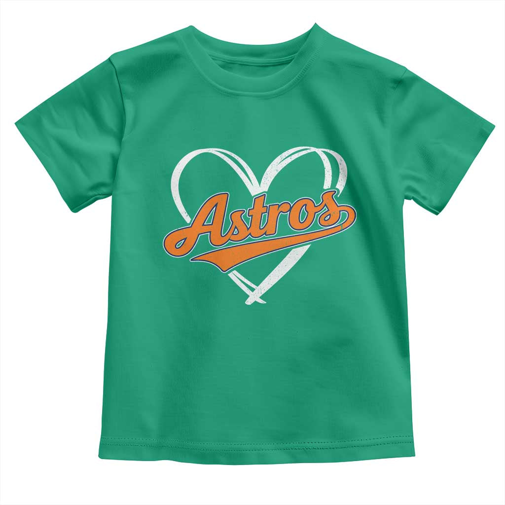 Vintage Astro Name Sports Style Toddler T Shirt Varsity Script Vintage Baseball Heart Graphic TS10 Irish Green Print Your Wear