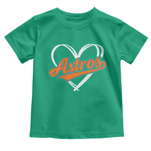 Vintage Astro Name Sports Style Toddler T Shirt Varsity Script Vintage Baseball Heart Graphic TS10 Irish Green Print Your Wear